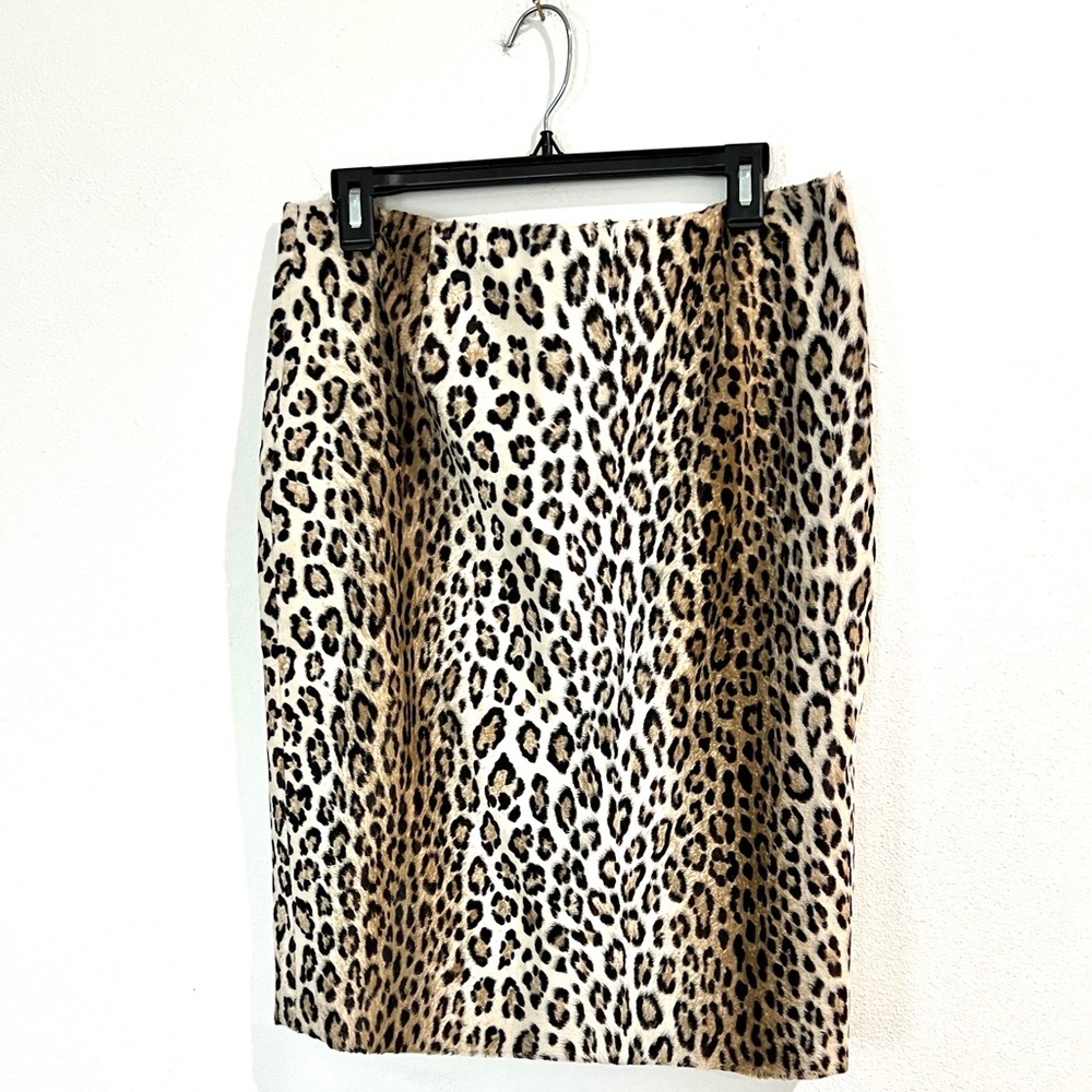 Leopard fur pencil skirt